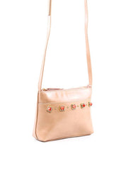 Bolsa Tote Transversal com Pedraria - Nude BSI-6362 - NU