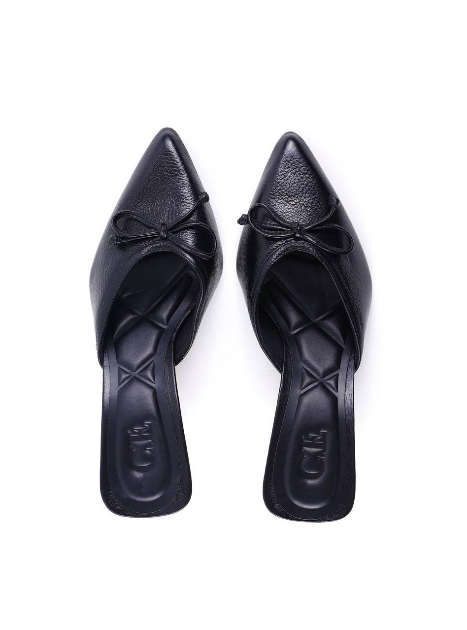 Mule Salto Fino Detalhe Laço - Preto SDI-12064 - PR
