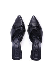 Mule Salto Fino Detalhe Laço - Preto SDI-12064 - PR