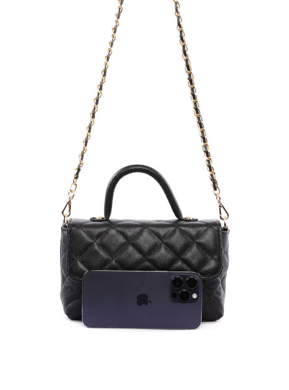 Bolsa Satchel Pequena com Matelassê e Fecho Giratório BSI-6505 - PR