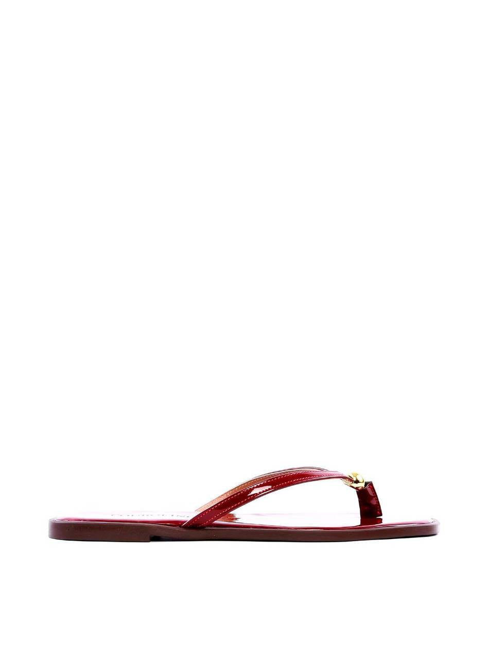 Rasteira de Dedo com Tiras Finas e Esferas - Vermelha SDI-11973 - VE