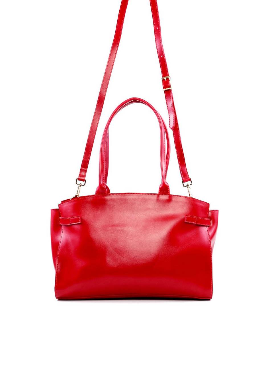 Bolsa Tote de Alça Dupla e Tiras Laterais - Vermelha BSI-6225 - VE