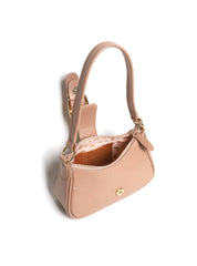 Bolsa Baguette Pequena Couro Fivela Grande Nude BSI-5879 - NU