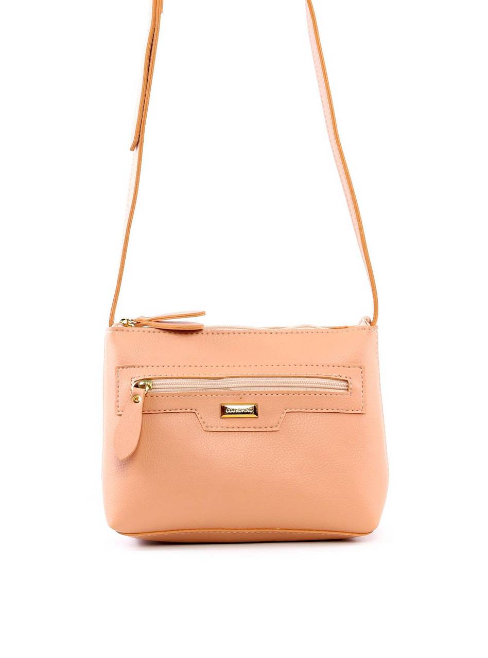 Bolsa Carteiro Transversal com Bolso Frontal - Nude BSI-6191 - NU