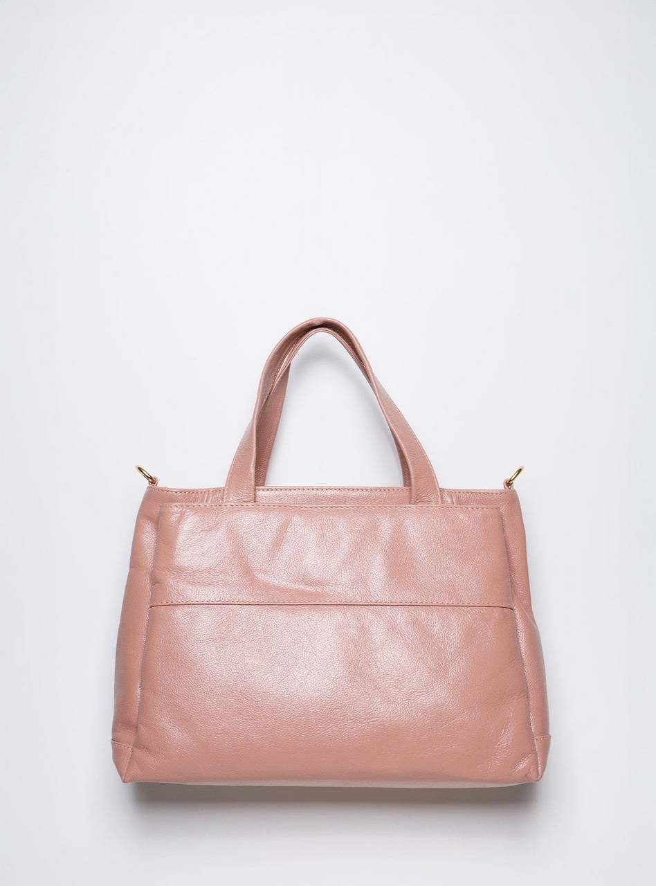 Bolsa Tote Média Couro Alça Removível Nude BSI-5838 - NU