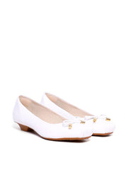 Scarpin de Bico Quadrado e Laço - Branca SDI-11998 - BR