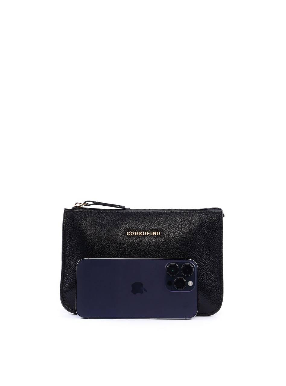 Bolsa Transversal Pequena 3 Divisórias - Preta BSI-6405 - PR