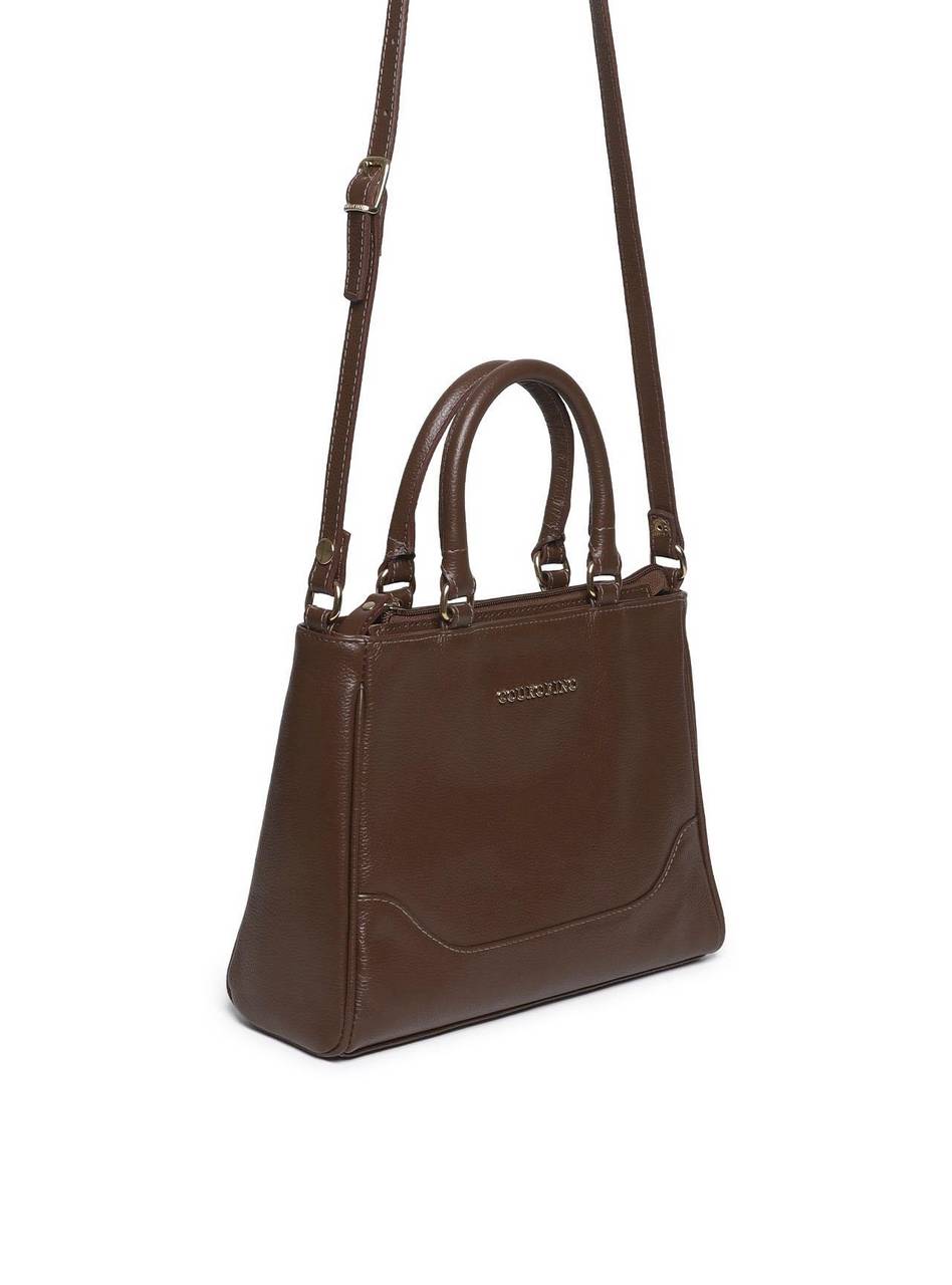 Bolsa Tote Couro Média Transversal Cacau BSI-5893 - CA