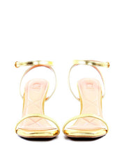 Sandália Tiras Finas Salto Alto Cromado - Ouro SDI-11925 - AU