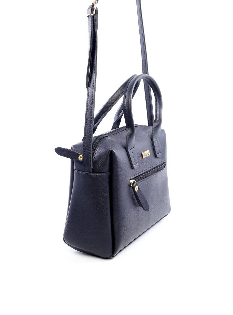 Bolsa Baú Transversal com Bolso Frontal - Preta BSI-6062 - PR