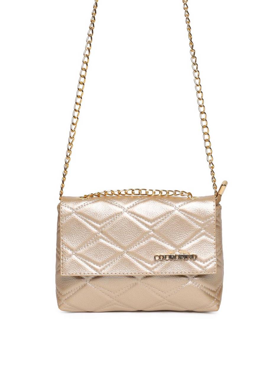 Bolsa Feminina Clutch Pequena Ouro BSI-5949 - AU