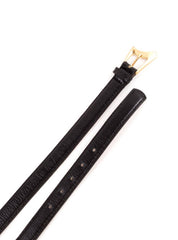 Cinto Feminino Fino Fivela Assimétrica Aço Escovado - Preta CTI-1009 - PR