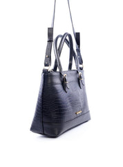 Bolsa Tote Transversal com Alça Dupla com Fivelas - Preta BSI-6085 - PR