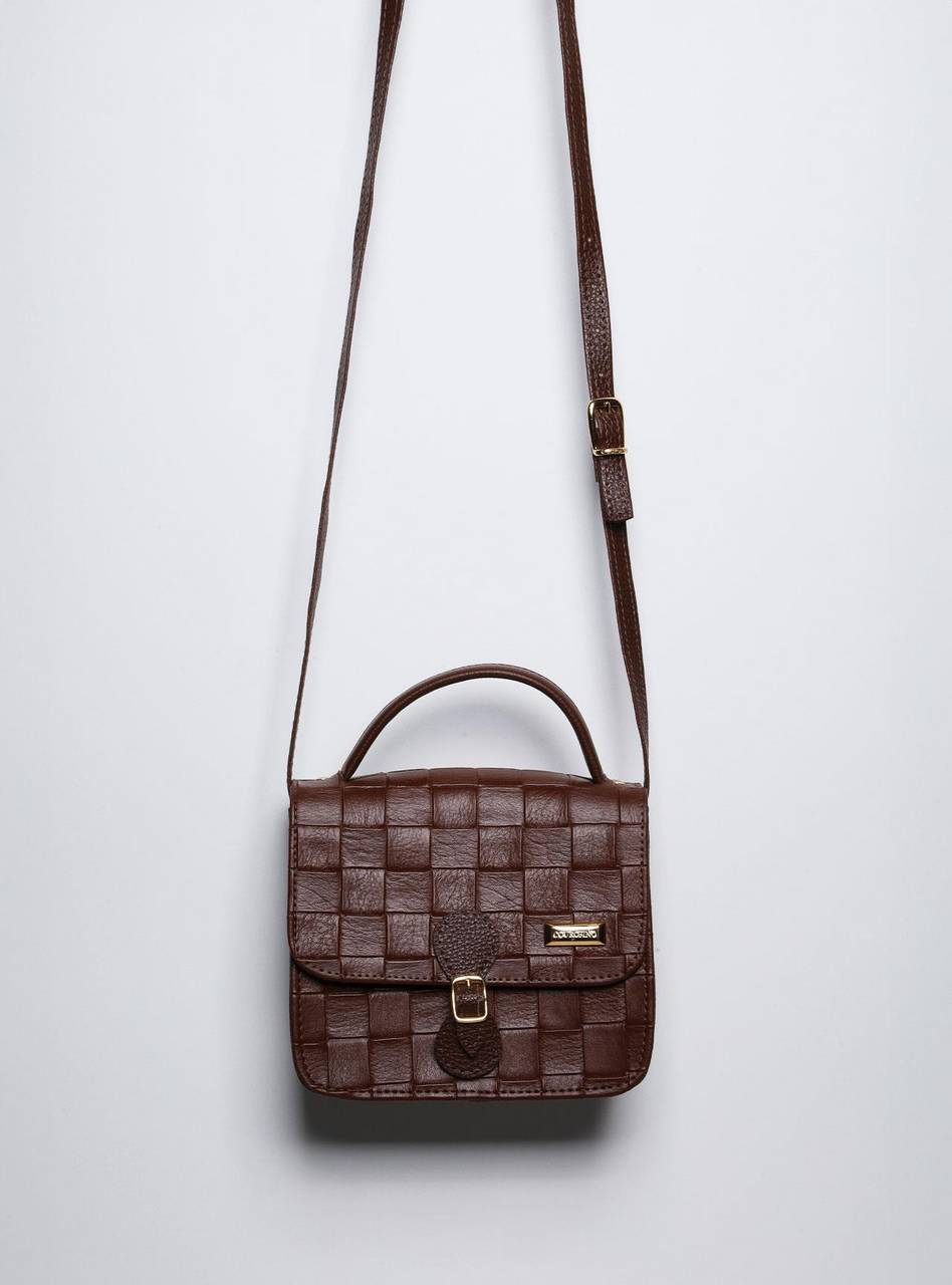 Bolsa Bag Pequena Lingueta Fivela Cacau BSI-5855 - CA