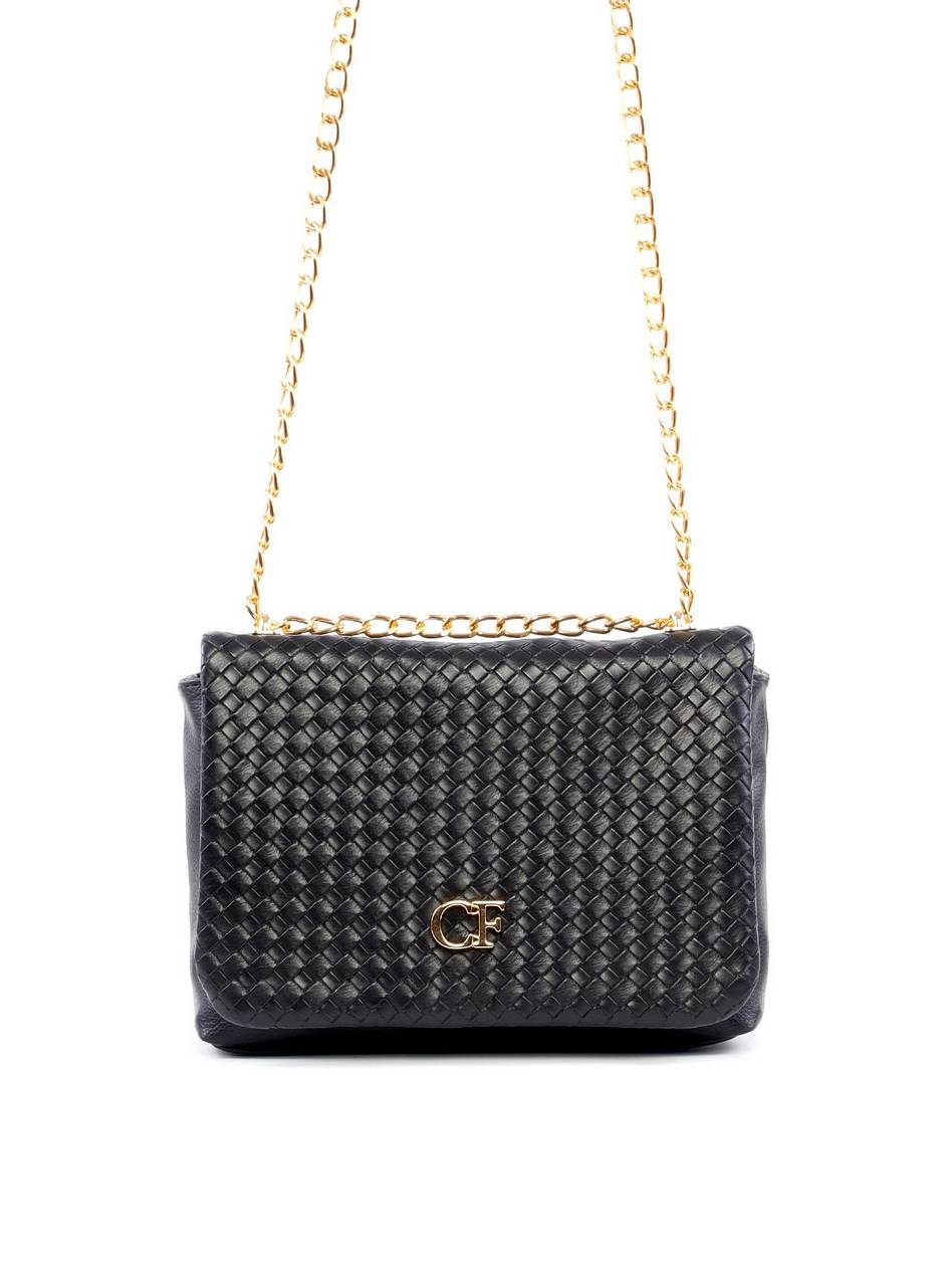 Bolsa Satchel Quadrada em Tressê - Preta BSI-6230 - PR