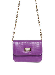 Bolsa Saddle Pequena Estruturada Alça Transversal Roxa BSI-5724 - RO