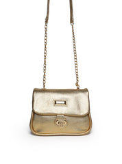 Bolsa Saddle Couro Transversal Alça Corrente Ouro BSI-4334 - AU