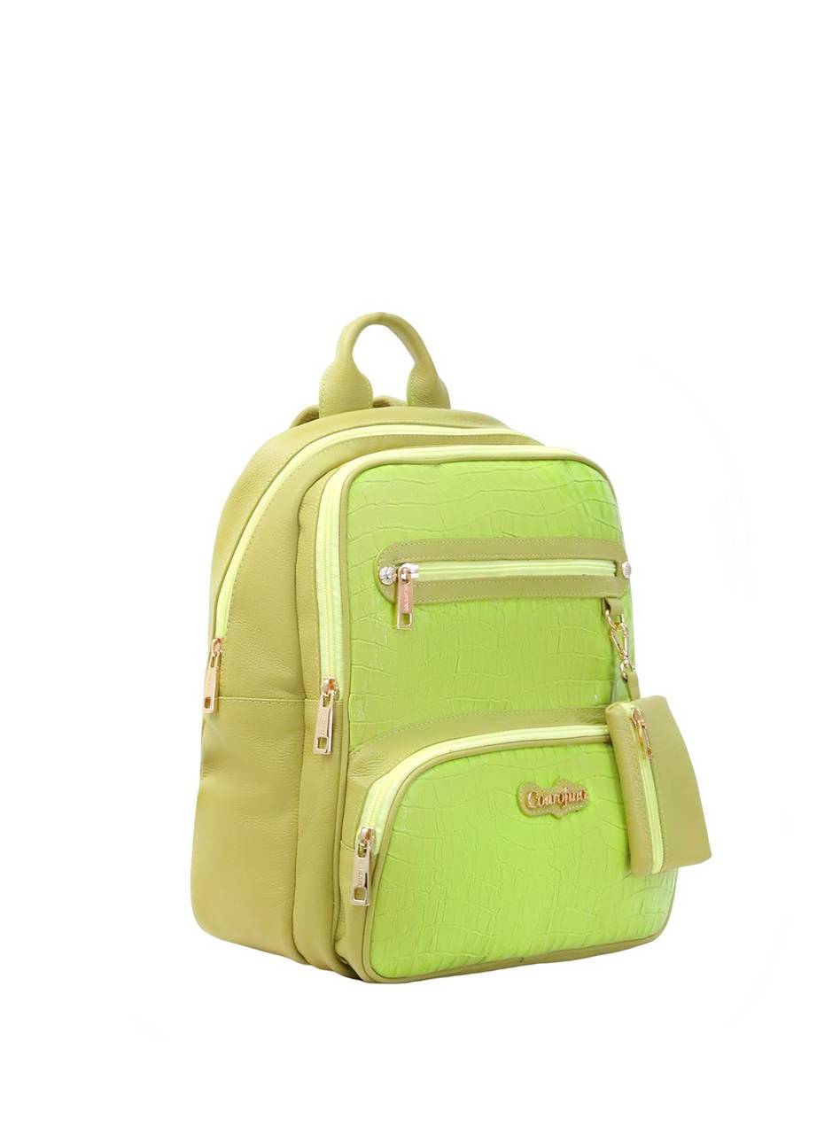 Mochila Casual Grande Porta Moedas Couro Verde MEI-428 - VD