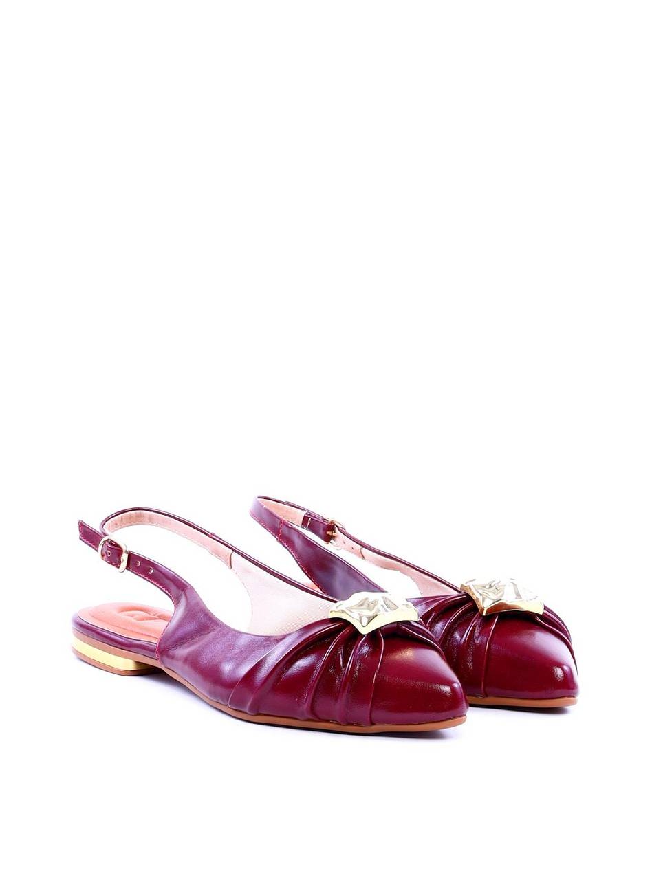 Sapatilha Slingback Drapeada Enfeite Orgânico - Vinho SDI-11981 - VI