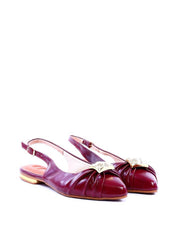 Sapatilha Slingback Drapeada Enfeite Orgânico - Vinho SDI-11981 - VI