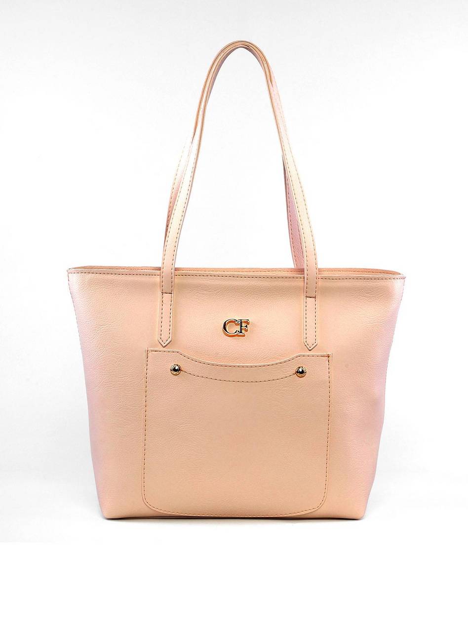 Bolsa Tiracolo com Bolso Frontal e Esferas - Nude BSI-6197 - NU
