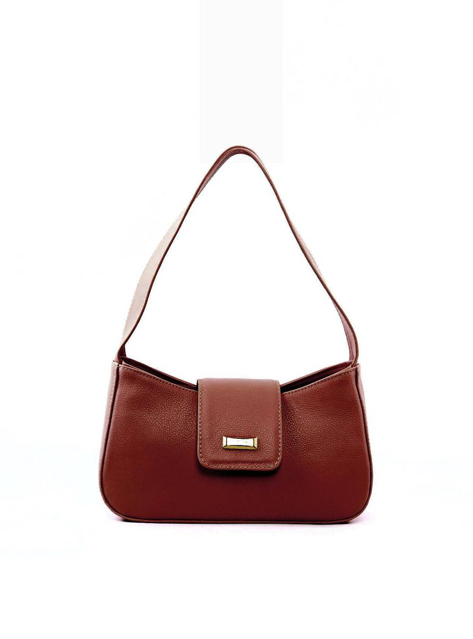 Bolsa Baguete com Lingueta Larga - Cacau BSI-6175 - CA