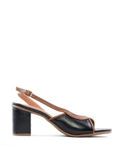 Sandália Slingback Salto Bloco - Preta SDI-12168 - PR