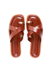 Sandália Rasteira Tiras Cruzadas com Enfeite no Dedo SDI-12241 - CS
