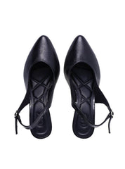 Scarpin Slingback com Salto Anabela em Acrílico - Preta SDI-12067 - PR