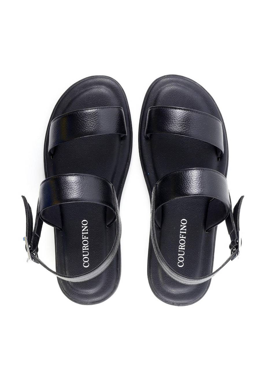 Sandália Masculina com Duas Tiras - Preta SDI-12163 - PR