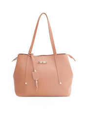 Bolsa Shopper Média Tiracolo Zíper Puxador Nude BSI-5173 - NU