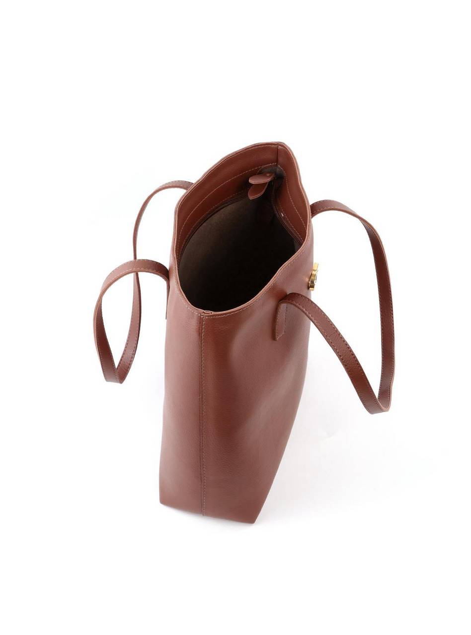 Bolsa Shopper com Placa Central Superior - Cacau BSI-6150 - CA