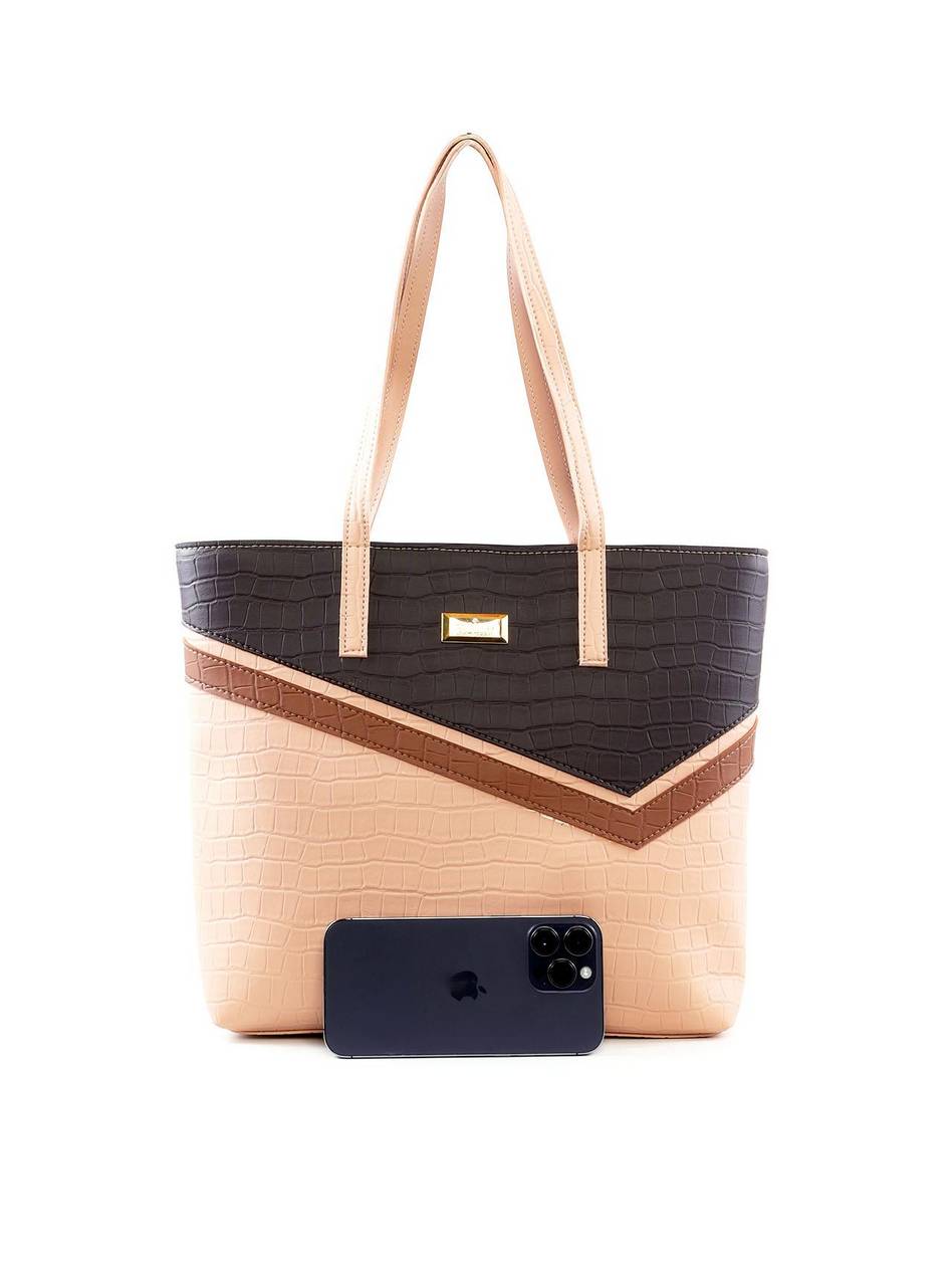 Bolsa Shopper com Recortes Assimétricos - Nude BSI-6422 - NU