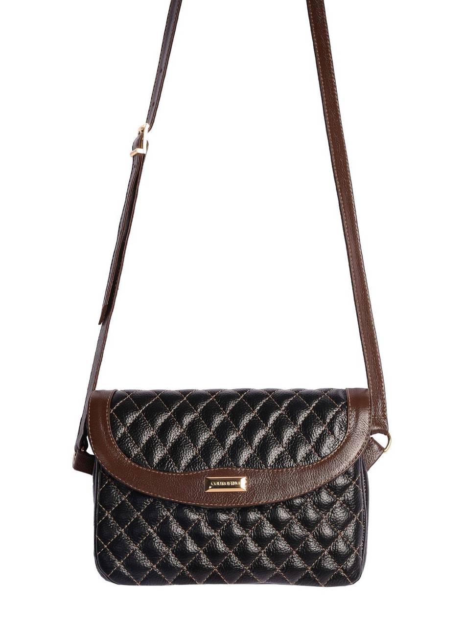 Bolsa Carteira Transversal Couro Preta BSI-5789 - PR