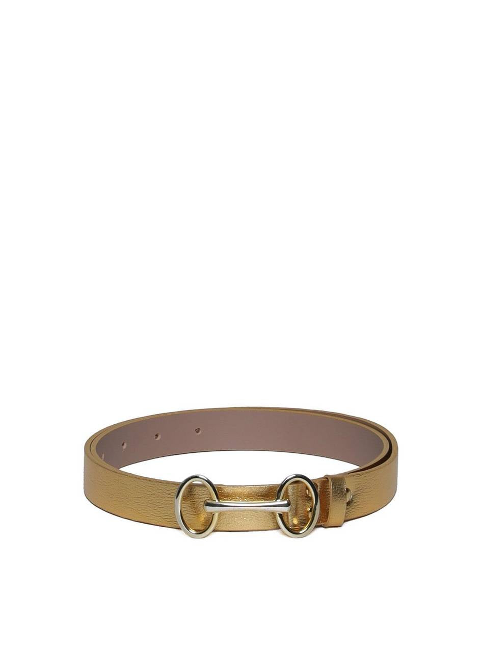Cinto Feminino em Couro com Fivela Bridão - Ouro CTI-973 - AU