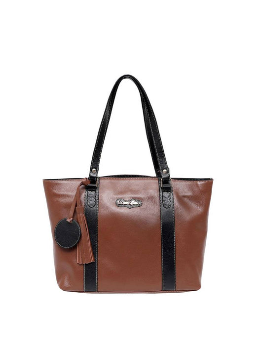 Bolsa Shopper Couro Tiracolo Bolinha Castor BSI-5074 - CS