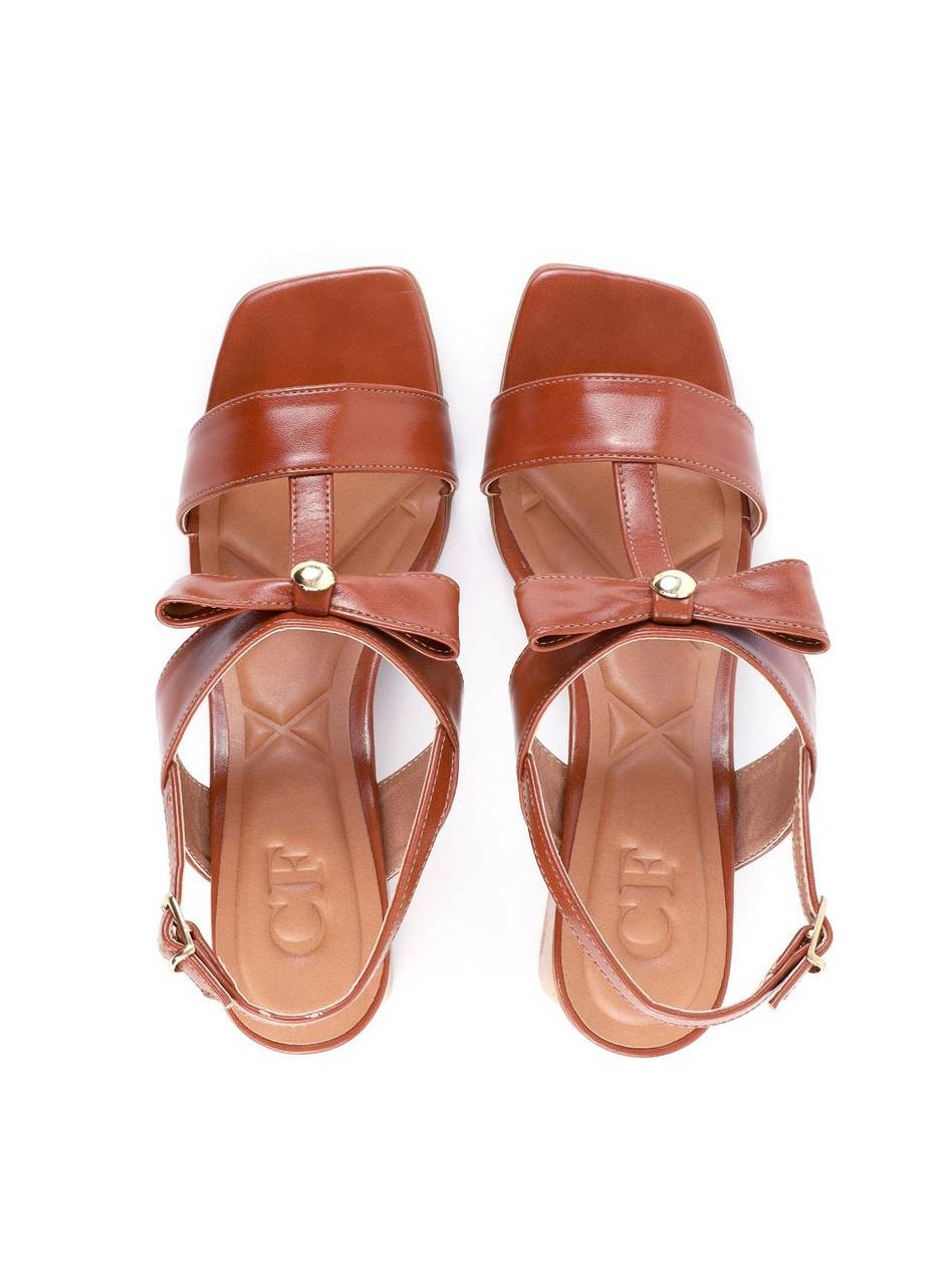 Sandália Salto Bloco de Laço com Rebite - Castor SDI-11800 - CS
