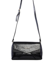 Bolsa Satchel Média Tampa com Recortes - Preta BSI-6484 - PR
