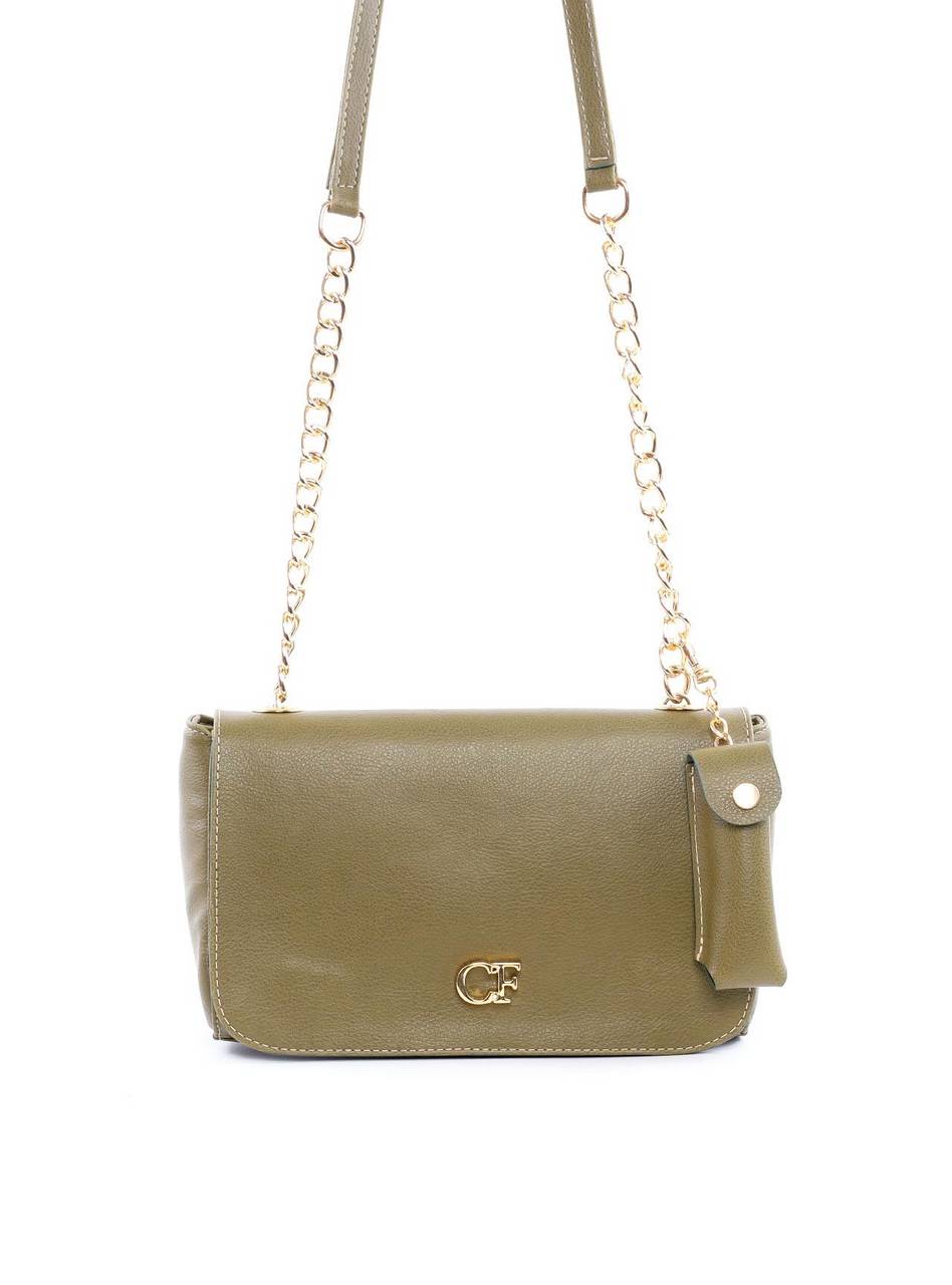 Bolsa Satchel com Tampa e Porta Batom - Verde BSI-6188 - VD