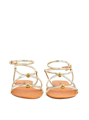 Rasteira com Tiras Entrelaçadas - Ouro SDI-11996 - AU