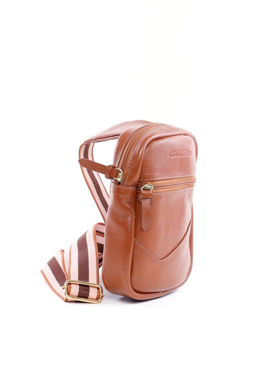Bolsa Masculina Transversal de Couro Lisa - Castor BSI-5880 - CS