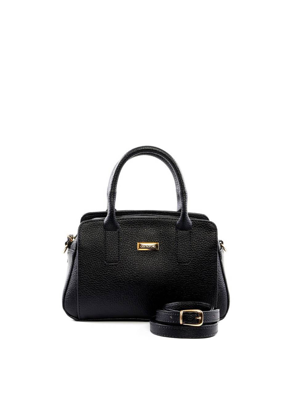 Bolsa Tote Quadrada com 3 Divisórias - Preta BSI-6474 - PR