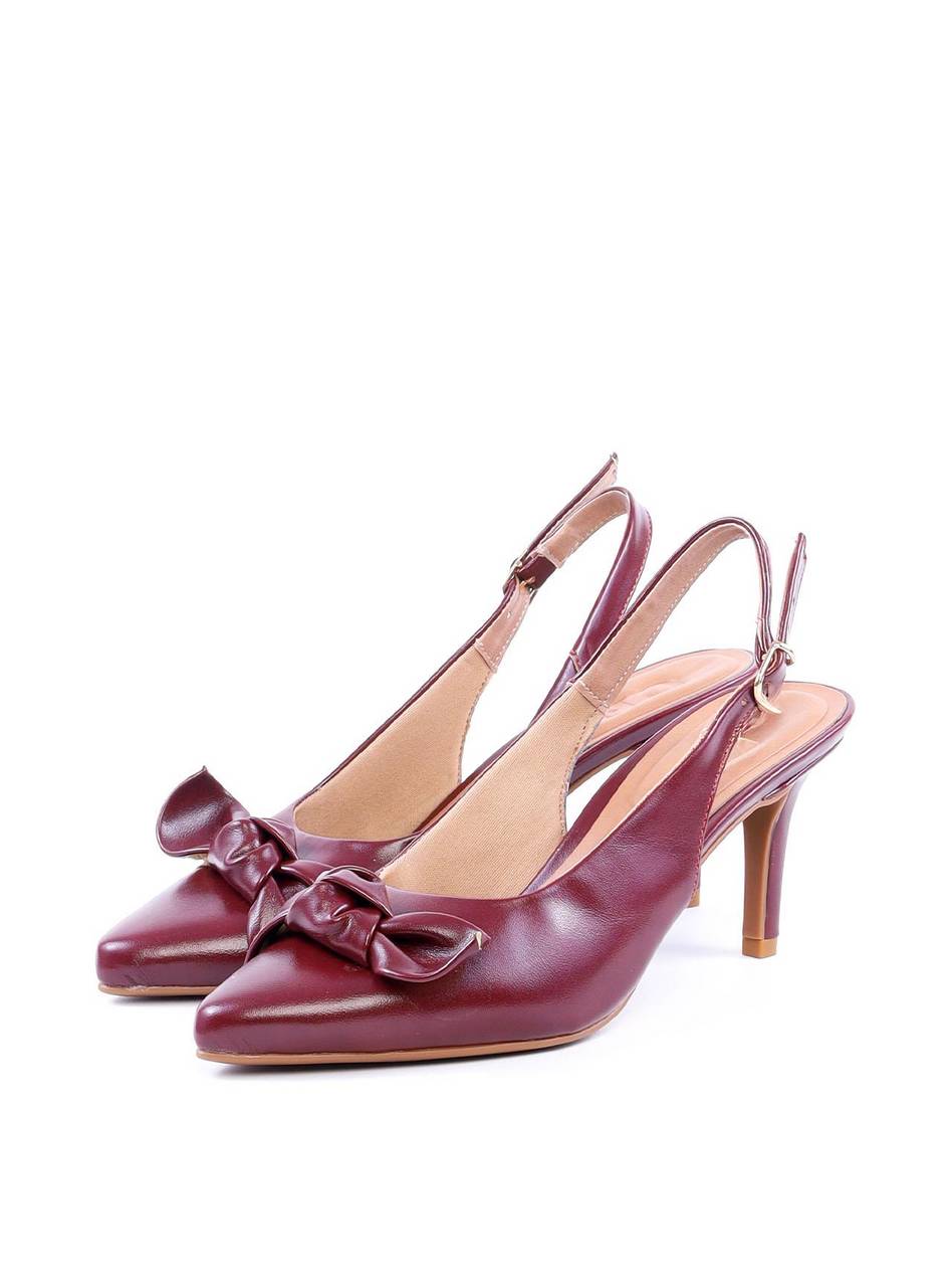 Scarpin Slingback Detalhe em Nó - Vinho SDI-11796 - VI