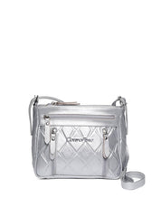 Bolsa Carteiro Transversal Regulável Zíper Frontal Prata BSI-5658 - PT