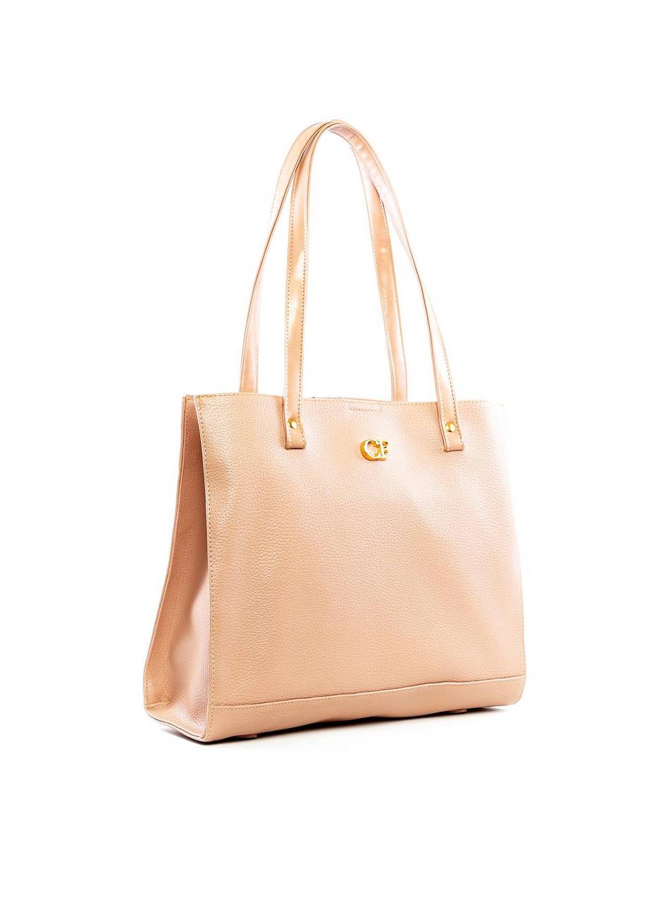 Bolsa Shopper Quadrada Três Divisórias - Nude BSI-6429 - NU
