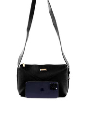 Bolsa Tote Transversal com Costura Frontal - Preta BSI-6451 - PR