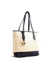 Bolsa Shopper em Palha com Bag Charm - Preta BSI-6247 - PR