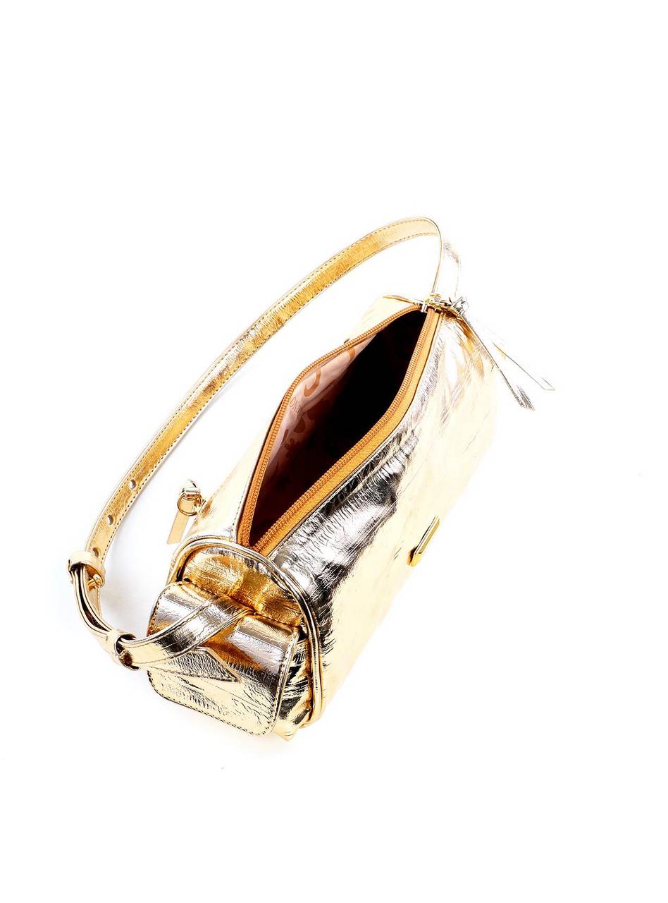 Bolsa Baguete Pequena com Bolsos Laterais - Ouro BSI-6447 - AU