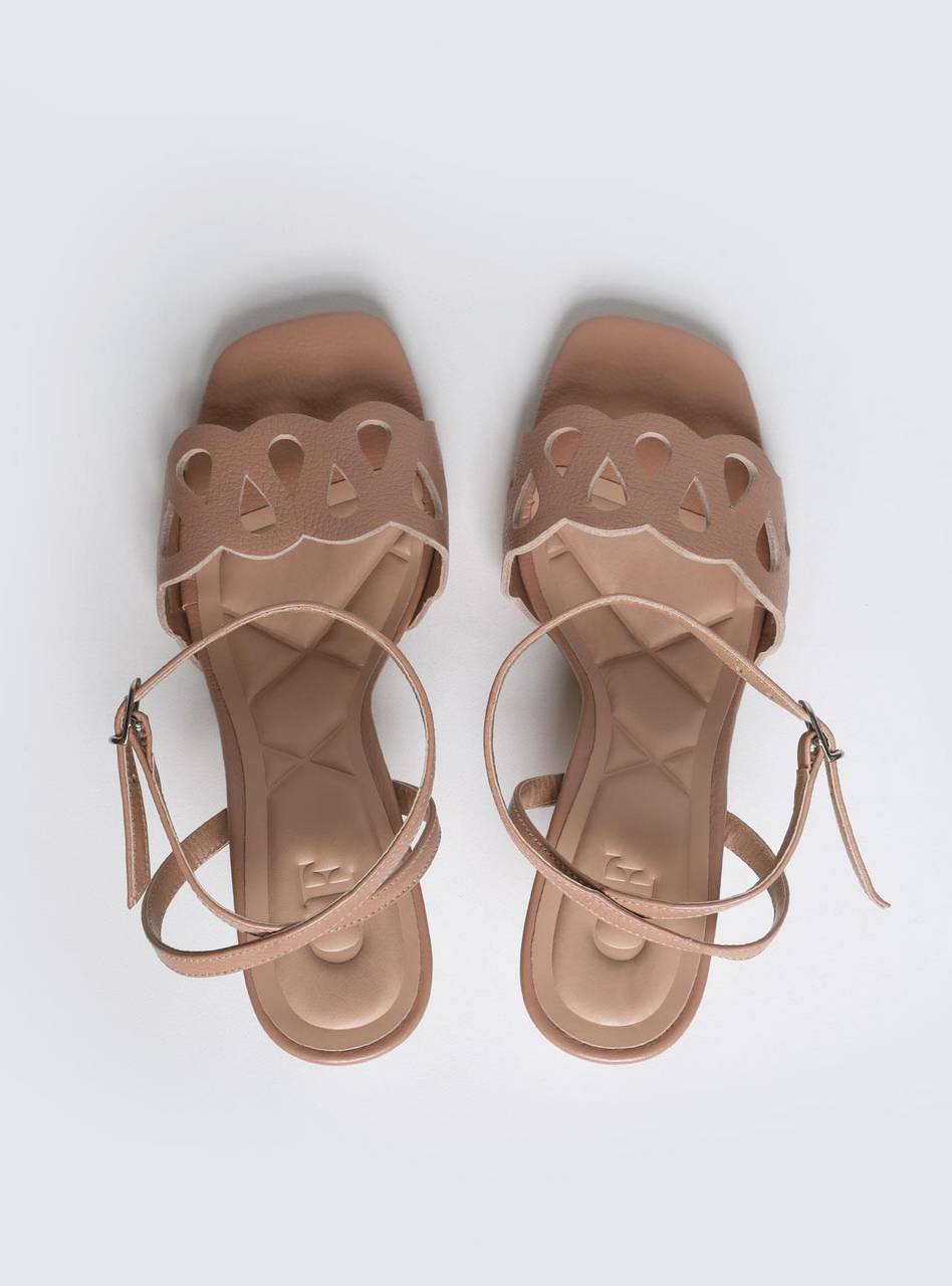 Sandália Feminina Couro Salto Taça - Nude SDI-11527 - NU