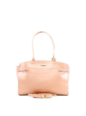 Bolsa Tote de Alça Dupla e Tiras Laterais - Nude BSI-6225 - NU